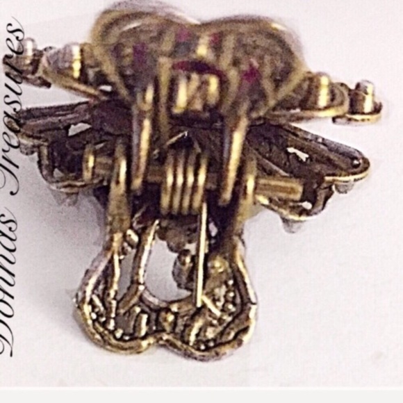 🍀Bronze & Crystal Butterfly Hair Clip - Picture 2 of 4